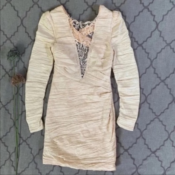 🔮EPIC & RARE🔮Free People Chic 80’s 90’s Rocker Vibe Sequin Lace Bodycon Dress - Picture 14 of 16